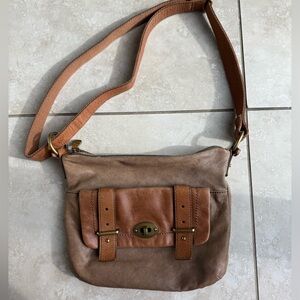 Fossil Brown Leather Crossbody Bag